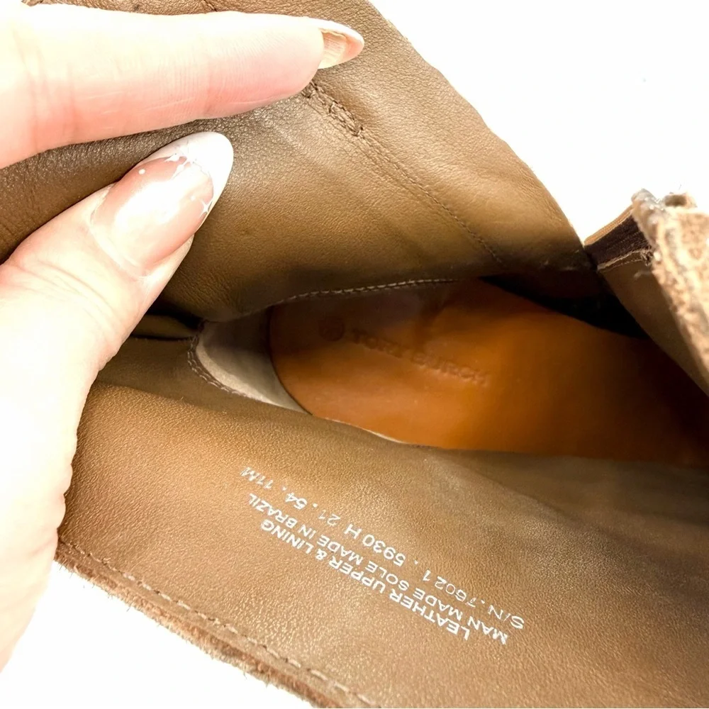 TORY BURCH Leigh 90mm Suede Lug Sole Bootie Brown River Rock